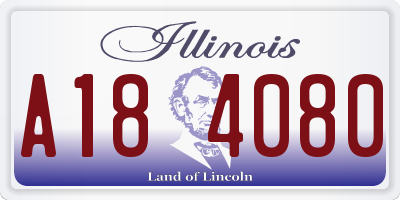 IL license plate A184080