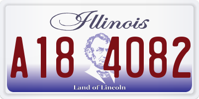 IL license plate A184082
