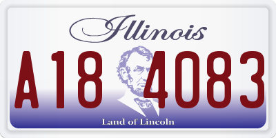 IL license plate A184083