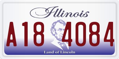 IL license plate A184084