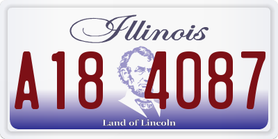 IL license plate A184087