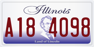 IL license plate A184098