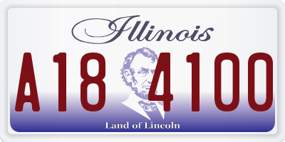 IL license plate A184100