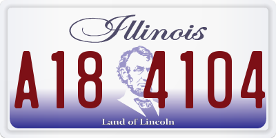 IL license plate A184104