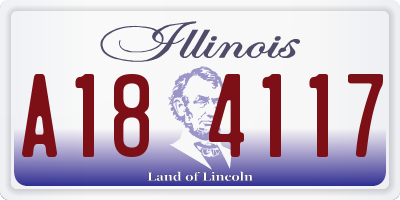 IL license plate A184117