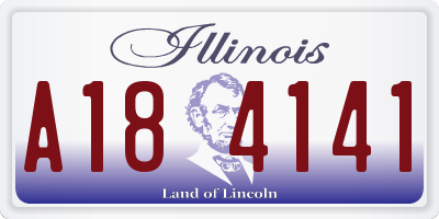 IL license plate A184141