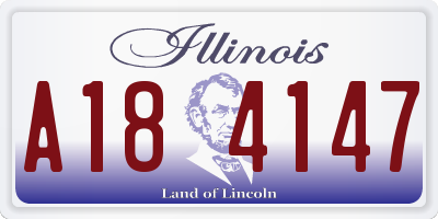 IL license plate A184147