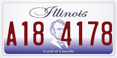IL license plate A184178
