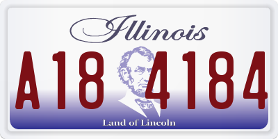 IL license plate A184184