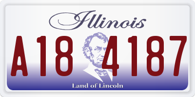 IL license plate A184187