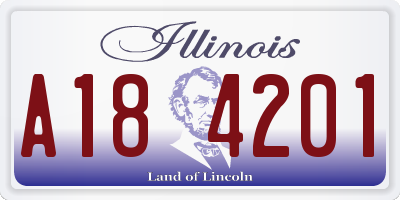 IL license plate A184201