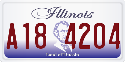 IL license plate A184204