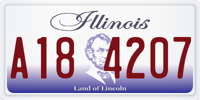 IL license plate A184207
