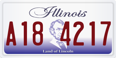 IL license plate A184217