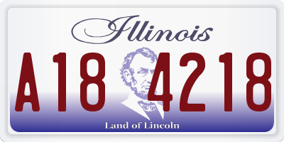 IL license plate A184218