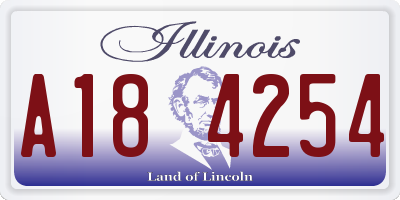 IL license plate A184254