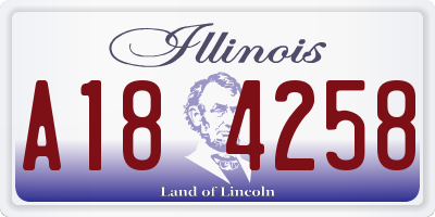 IL license plate A184258
