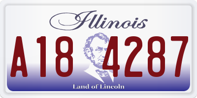 IL license plate A184287