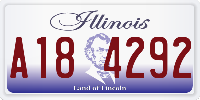 IL license plate A184292