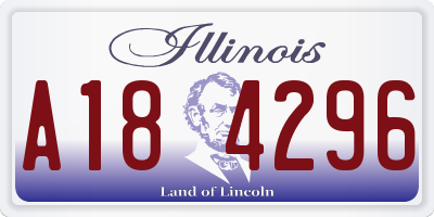 IL license plate A184296