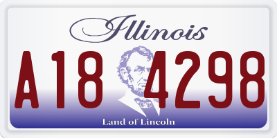 IL license plate A184298