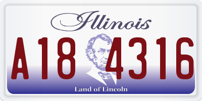 IL license plate A184316