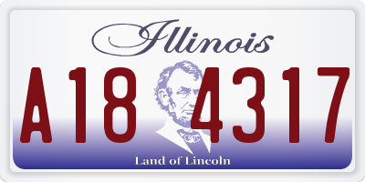 IL license plate A184317