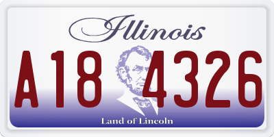 IL license plate A184326