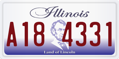 IL license plate A184331