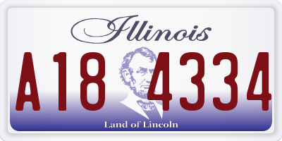 IL license plate A184334