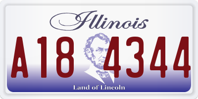 IL license plate A184344