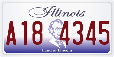 IL license plate A184345