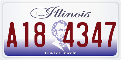 IL license plate A184347