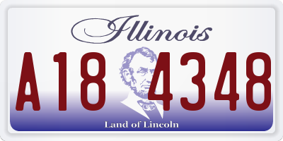 IL license plate A184348