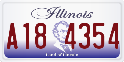 IL license plate A184354