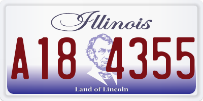 IL license plate A184355