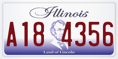 IL license plate A184356