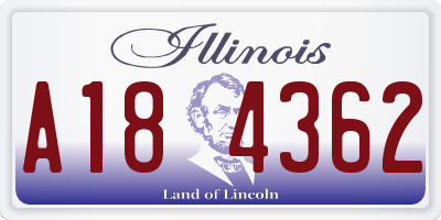 IL license plate A184362