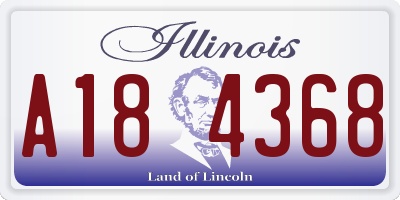 IL license plate A184368