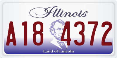 IL license plate A184372