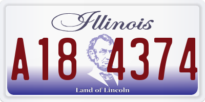 IL license plate A184374