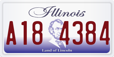 IL license plate A184384