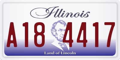 IL license plate A184417