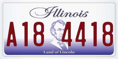 IL license plate A184418