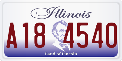 IL license plate A184540