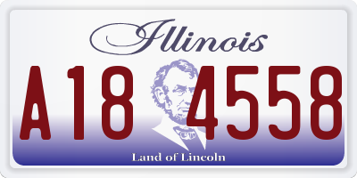 IL license plate A184558