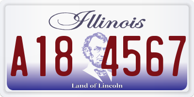 IL license plate A184567