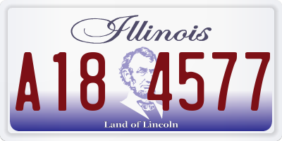 IL license plate A184577