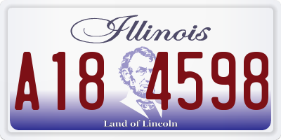 IL license plate A184598