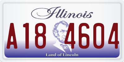 IL license plate A184604